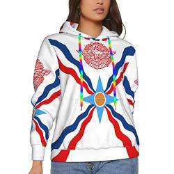 Assyrian Flag Fleece Girl Kapuzen-Trainings-Hoodie für Damen von DJNGN