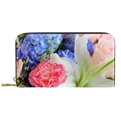 DJNGN Brieftasche für Frauen Clutch Geldbörsen für Frauen Kartenhalter Organizer Leder Reißverschluss Geldbörse Blumenstrauß Hochzeit von DJNGN