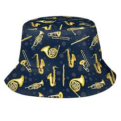 DJNGN Metall Musikinstrumente Bucket Hat Sommer Fisherman Cap Reise Sonnenhut für Männer Frauen von DJNGN