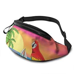 Gürteltasche für Männer Frauen, Paradise Parrot Sommer Hüfttasche Tasche mit Gürtel Verstellbare Umhängetasche Crossbody Umhängetasche Brusttasche für Reisen Wandern Radfahren Laufen von DJNGN