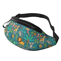 Jungle Animals Crossbody Bag Runner Small Hip Pouch Bum Bag Running Waistpack Bumbag Beltbag Sport Slim Modisch Zum Joggen Wandern Frau von DJNGN