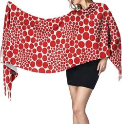 Kusama roter und weißer Schal Damen Kaschmir Schals Schal Wickel Stilvolle warme weiche Decke groß von DJNGN