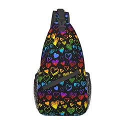 LGBT Rainbow Pride Sling-Rucksack, Brusttasche, Umhängetaschen, Fitnessstudio, Radfahren, Wandern, Reisen, Tagesrucksack für Männer und Frauen von DJNGN