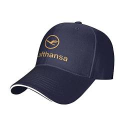 Lufthansa Sandwich Cap Baseball Cap Unisex Sonnenhut Verstellbarer Dad Hat Outdoor Sport Casquette für Herren Damen von DJNGN