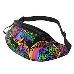 Psychedelic Magic Mushrooms Crossbody Bag Runner Small Hip Pouch Bum Bag Running Waistpack Bumbag Beltbag Sport Slim Modisch Zum Joggen Wandern Frau von DJNGN