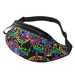 Psychedelic Magic Mushrooms Crossbody Bag Runner Small Hip Pouch Bum Bag Running Waistpack Bumbag Beltbag Sport Slim Modisch Zum Joggen Wandern Frau von DJNGN