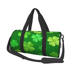 Runde Reisetasche, grünes Kleeblatt, St. Patrick's Day, Reisetasche, Fitness-Handtasche zum Schwimmen von DJNGN