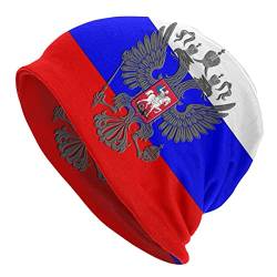 Russisches Adler-Emblem-Flaggen-Strickmütze für Erwachsene, Unisex, Mütze, Mütze, warme Mütze, Sturmhaube von DJNGN