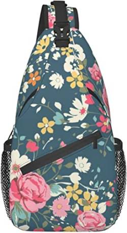 Schultertasche, Blumen-Rosen-Blüten-Druck, Umhängetasche für lässige Damen und Herren von DJNGN