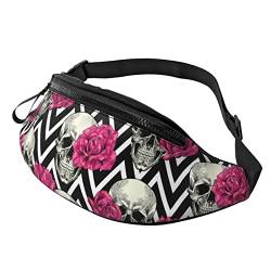 Skull and Roses Crossbody Bag Runner Small Hip Pouch Bum Bag Running Waistpack Bumbag Beltbag Sport Slim Modisch Zum Joggen Wandern Frau von DJNGN