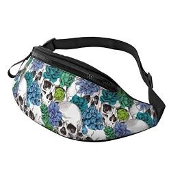 Skull and Succulents Crossbody Bag Runner Small Hip Pouch Bum Bag Running Waistpack Bumbag Beltbag Sport Slim Modisch Zum Joggen Wandern Frau von DJNGN