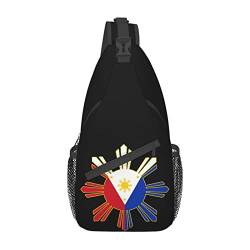 Sling-Rucksack mit philippinischer Flagge, für Reisen, lässig, Brust, Schultertasche, modische Gürteltasche von DJNGN