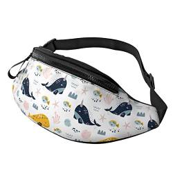 Sweet Whales Crossbody Bag Runner Small Hip Pouch Bum Bag Running Waistpack Bumbag Beltbag Sport Slim Modisch Zum Joggen Wandern Frau von DJNGN