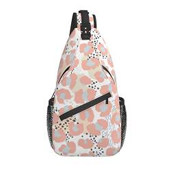 Umhängetasche, Sling-Schulterrucksack für Männer und Frauen, Pastell-Leopardenmuster, Unisex, kleiner Wanderrucksack, robuster Wander-Tagesrucksack für Sport, Freizeit, Wandern, Radfahren, Reisen, Rad von DJNGN