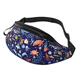 Undersea Fauna Crossbody Bag Runner Small Hip Pouch Bum Bag Running Waistpack Bumbag Beltbag Sport Slim Modisch Zum Joggen Wandern Frau von DJNGN