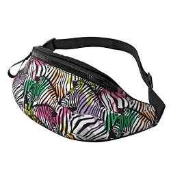 Zebra's Colorful Splash Crossbody Bag Runner Small Hip Pouch Bum Bag Running Waistpack Bumbag Beltbag Sport Slim Modisch Für Joggen Wandern Frau von DJNGN