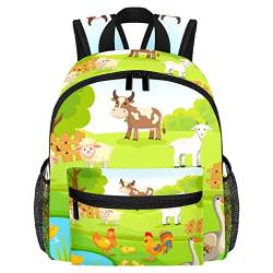 DJROW Bauernhoftiere Kleinkind Jungen Mädchen Kindergarten Kinder Snack Kindergarten Schule Rucksack, mehrfarbig, Small von DJROW