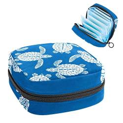 Damenbinde Aufbewahrungstaschen Stillpad Halter Blau Muster Schildkröte Tragbare Periode Kit Tasche Feminine Produkt Beutel für Frauen Mädchen von DJROW