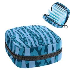 Damenbinde Aufbewahrungstaschen Stillpad Halter Blau Streifen Leopard Muster Tragbare Periode Kit Tasche Feminine Produkt Beutel für Frauen Mädchen von DJROW