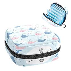 Damenbinde Aufbewahrungstaschen Stillpad Halter Bunte Catoon Wal Muster Tragbare Periode Kit Tasche Feminine Produkt Beutel für Frauen Mädchen von DJROW