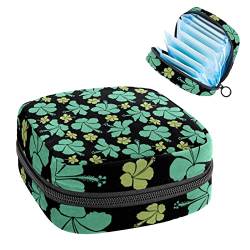 Damenbinde Aufbewahrungstaschen Stillpad Halter Lucky Four Leaf Clover Portable Period Kit Bag Feminine Produkt Pouch für Frauen Mädchen von DJROW