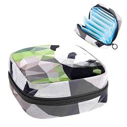 Damenbinde Aufbewahrungstaschen Stillpad Halter Polygon Geometrische Panda Bär Tragbare Periode Kit Tasche Feminine Produkt Beutel für Frauen Mädchen von DJROW