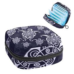 Damenbinde Aufbewahrungstaschen Stillpad Halter Schildkröte Terrapin Ethnisch Azteken Hintergrund Tragbare Periode Kit Tasche Feminine Produkt Beutel für Frauen Mädchen von DJROW