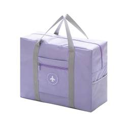 Faltbare Reisetasche, Faltbare Damen-Reisetasche, Gepäcktasche, Herren- und Damen-Nylon-Canvas-Reisetasche, ultraleichte Reiseaufbewahrung, große Kapazität, Trolley-Gepäck-Organizer (Color : Purple) von DJSDN