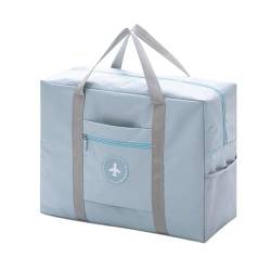 Faltbare Reisetasche mit großem Fassungsvermögen, Faltbare Reisetasche for Damen, geeignet for Reisen, Sport, Fitnessstudio (Color : Blauw) von DJSDN