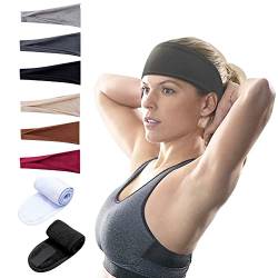 DKDDSSS 8PCS Stirnbänder Workout Yoga Headbands Stirnband Sport Haarbänder Schweiß Elastisch Haarreife Sommer Haarschmuck von DKDDSSS