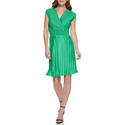 DKNY Damen Ärmelloses Strickkleid mit V-Ausschnitt Kleid, apfelgrün, 44 von DKNY