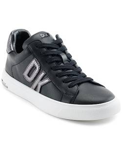 DKNY Damen Abeni Lace Up Leather Sneaker, Black/Dark Gunmetal, 41 EU von DKNY