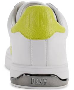 DKNY Damen Abeni Lace-Up Sneakers Sneaker, White/Fluorescent Yellow, 36 EU von DKNY