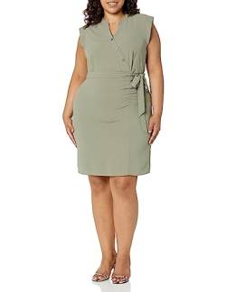 DKNY Damen Cap Sleeve Wear to Work V-Ausschnitt, Oliv/Blatt für mich (Leaf It to Me), 46 von DKNY