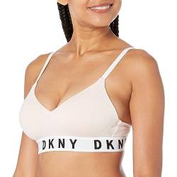 DKNY Damen Cozy Boyfriend Bügelloser Push-Up-BH, Undurchsichtige, Perlcremefarben, M von DKNY