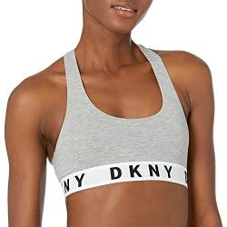 DKNY Damen Cozy Boyfriend Racerback Bralette BH, Heather Gray/White/Black, Medium von DKNY