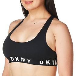 DKNY Damen Cozy Boyfriend Racerback Bralette BH, schwarz/weiß, Large von DKNY
