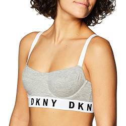 DKNY Damen Cozy Boyfriend Underwire Bra Top BH, Heather Gray/White/Black, 80B von DKNY
