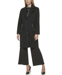 DKNY Damen Dkny Outerwear Women's, Button Coat, Pocket With Zip COATS, Schwarz, S EU von DKNY