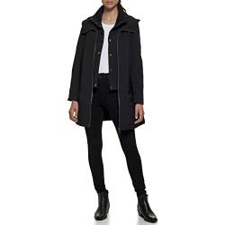 DKNY Damen Dkny Outerwear Women's, Zipfront, With Hoodie JACKET, Schwarz, M EU von DKNY