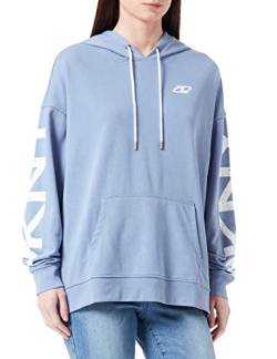 DKNY Damen Dkny Sport Women's Crackle Logo Pullover Hoodie Shirt, Country Blue, XS EU von DKNY