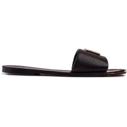 DKNY Damen Gracen Leather Flat Slide, Black, 37 EU von DKNY