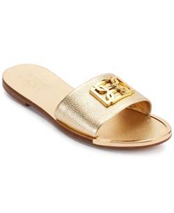 DKNY Damen Gracen Leather Flat Slide, Gold, 36.5 EU von DKNY