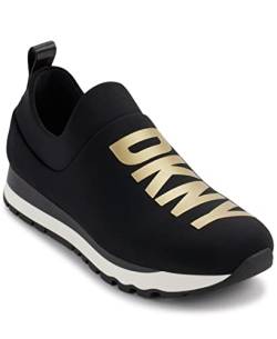 DKNY Damen Jadyn Slip On Neoprene Sneaker, Black/Gold, 41 EU von DKNY