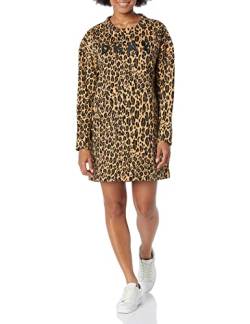 DKNY Damen Langärmeliges Sportkleid mit Leopardenmuster Lässiges Kleid, neutral, Mittel von DKNY