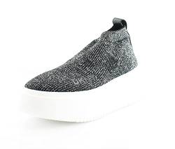 DKNY Damen MADA Sneaker, Silber/schwarz, 39 EU von DKNY