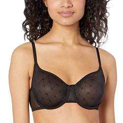 DKNY Damen Monogram Mesh Unlined Bra Demi BH, Blickdicht, schwarz, 85C von DKNY