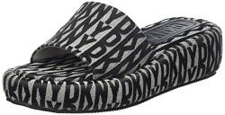 DKNY Damen Ovalia Textile Wedge Sandals, Black/Eggnog, 36.5 EU von DKNY