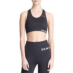 DKNY Damen Performance Support Yoga Laufen Sport-BH, schwarz (Netzstoff), Medium von DKNY