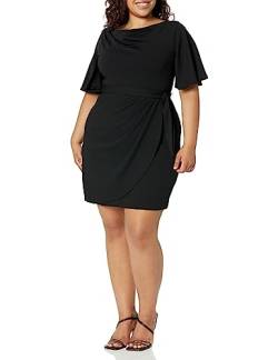 DKNY Damen Scuba Crêpe Desk to Dinner Cowl Neck Kleid, Schwarz, 40 von DKNY